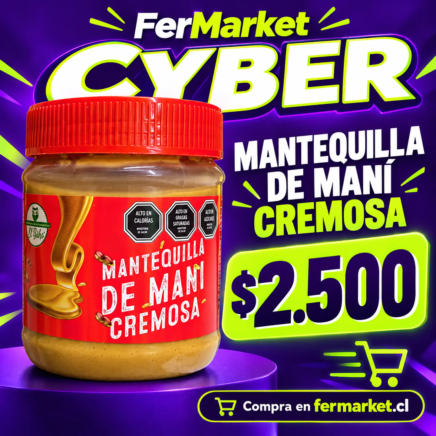 Mantequilla de maní El Búho 341g  1