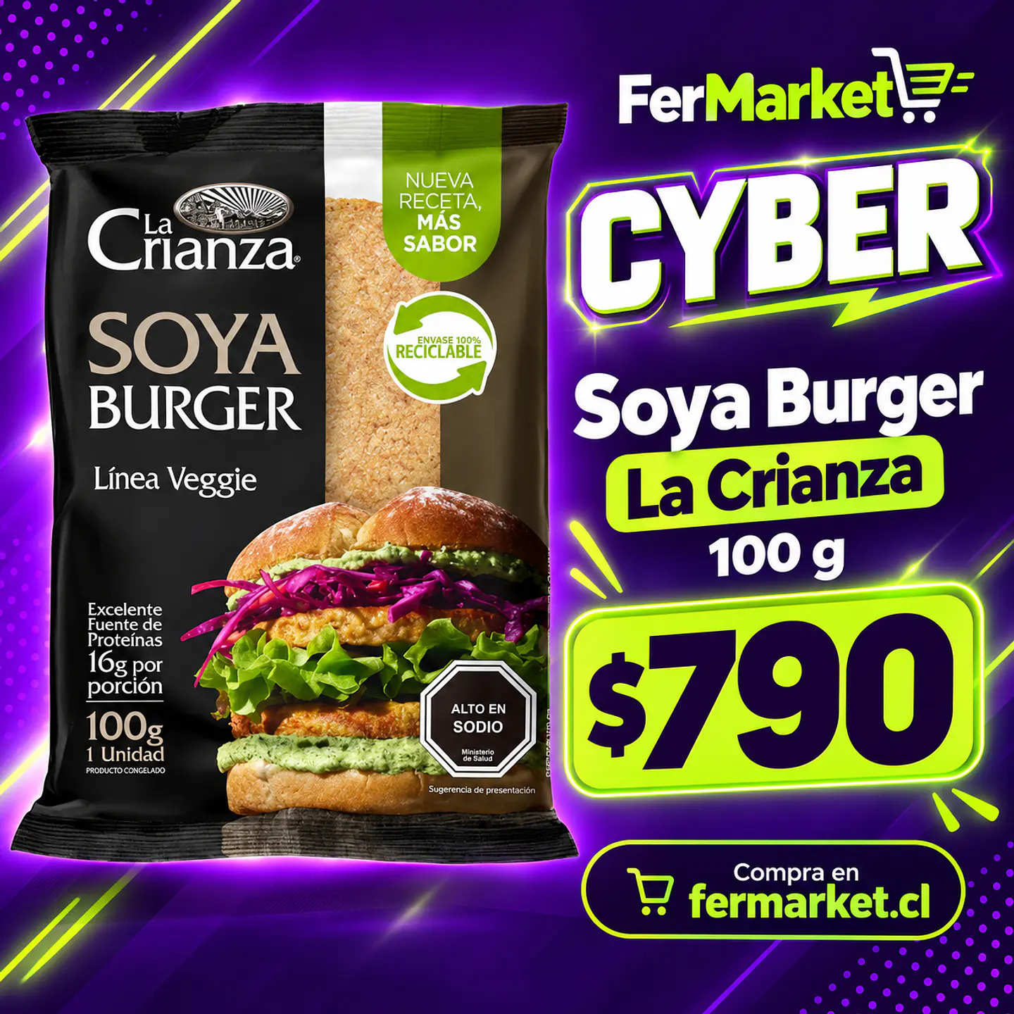 Hamburguesa de Soya - Soya Burger 100g - La Crianza 1