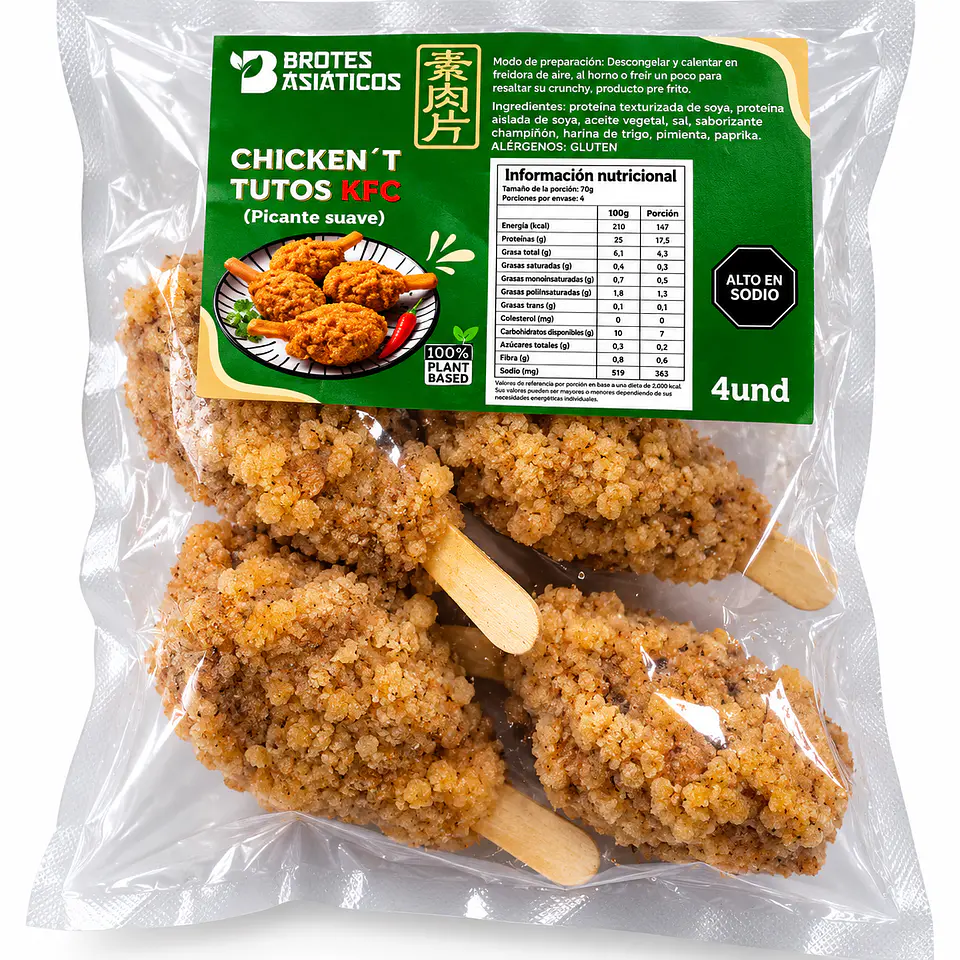 CHICKEN'T TUTOS TIPO KFC  (picante suave) 4 unidades - Brotes Asiaticos 1