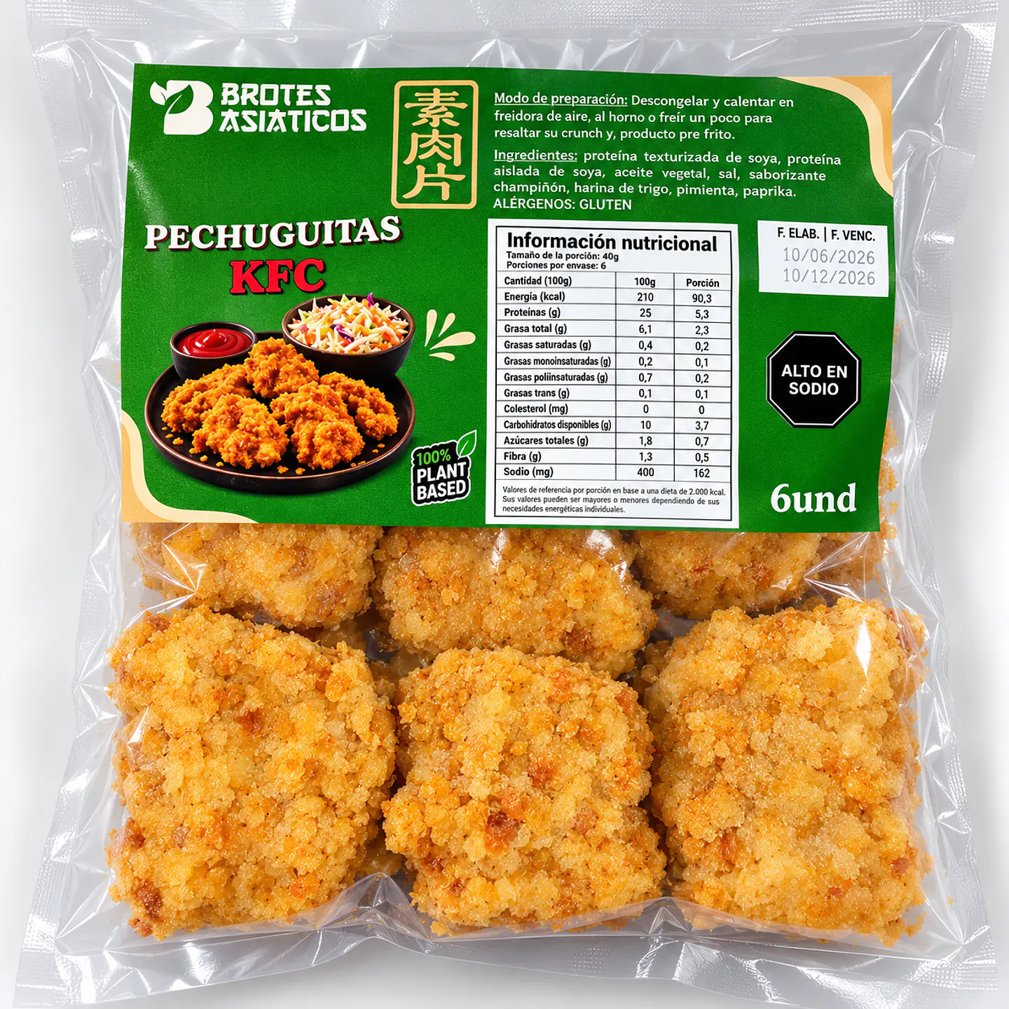 PECHIGUITAS TIPO KFC 6 unidades - Brotes Asiaticos 1