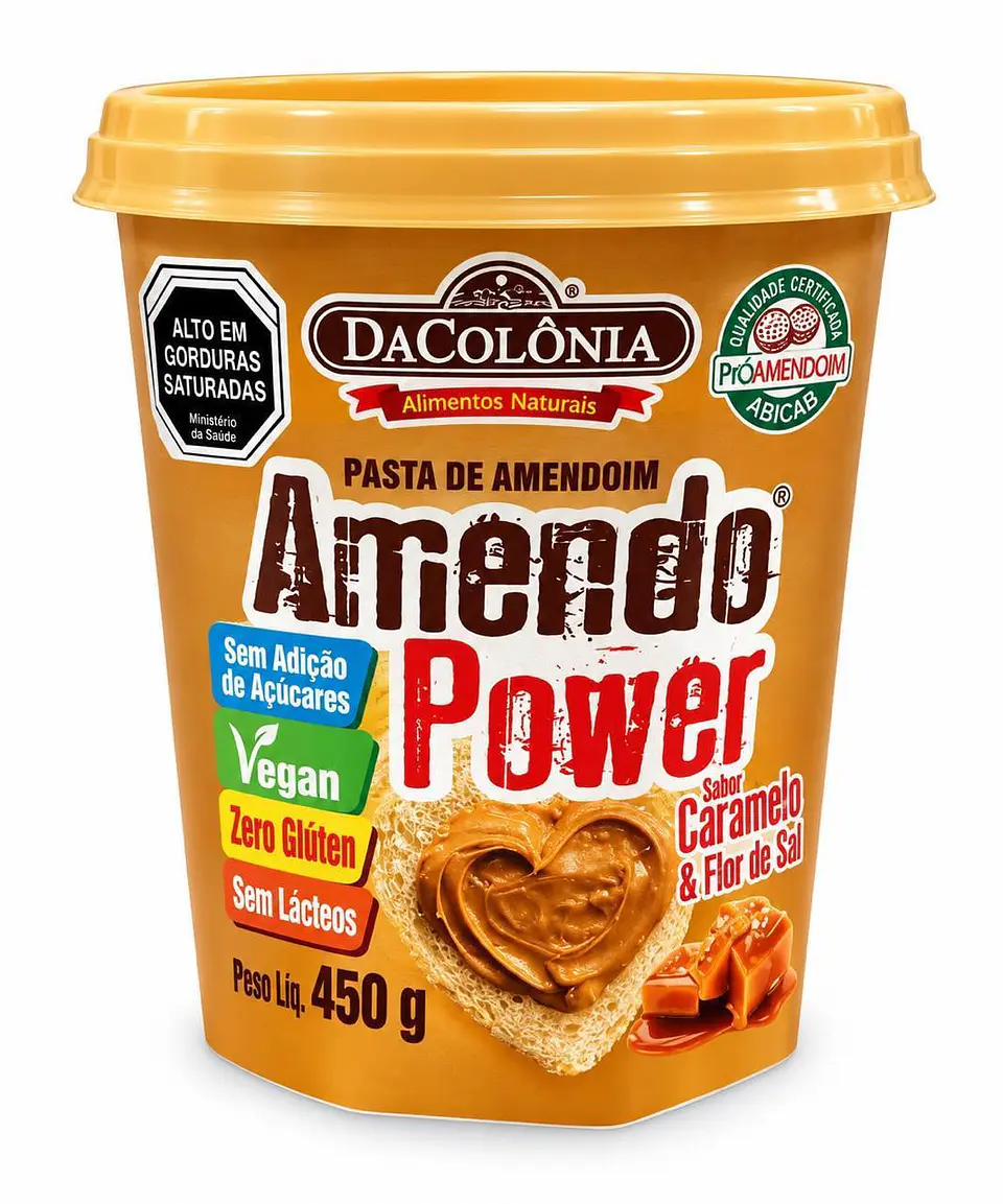 Pasta de Maní Amendo Power Sabor Caramelo y Flor de Sal 450g – Vegana, Sin Gluten y Sin Lactosa 2