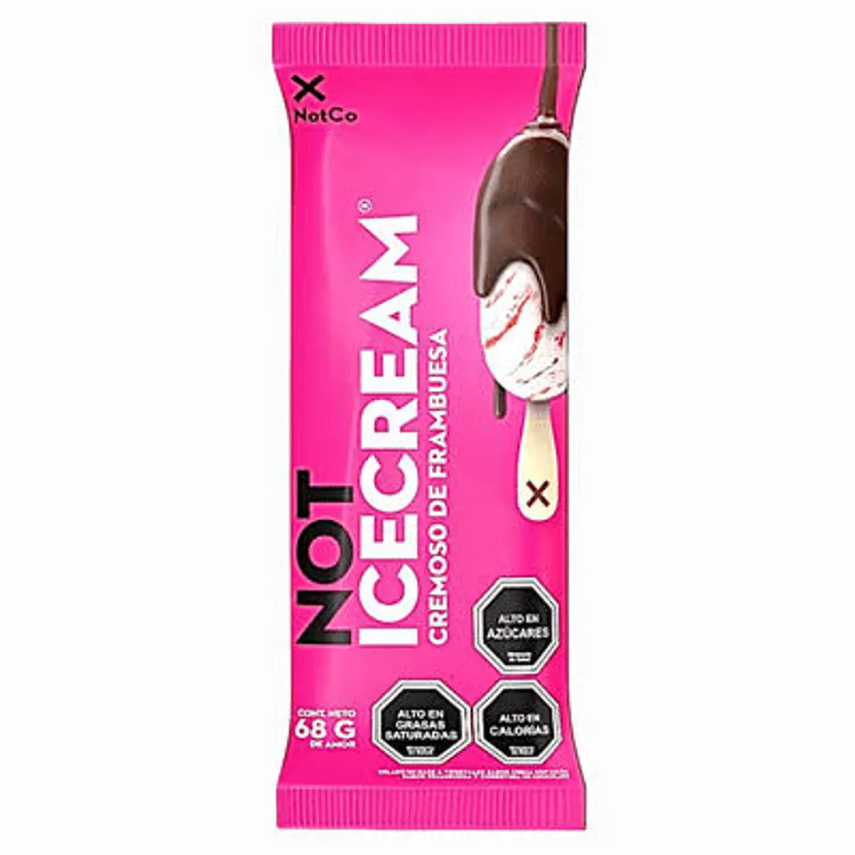 NOT ICE CREAM CREMOSO DE FRAMBUESA 68G PALETA 1
