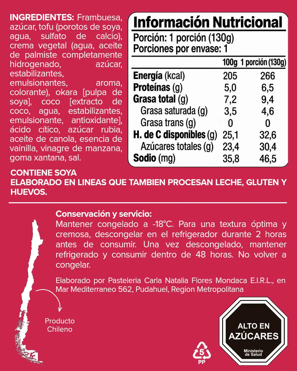 Cheesecake de Frambuesa 130g - Nüsöy 3