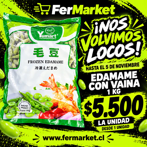 Edamame De Soya con Vaina Importado 1kg