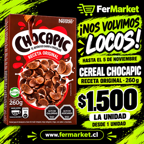 CEREAL CHOCAPIC 250G Receta Original -NESTLE