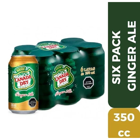 Pack bebida Canada Dry Ginger Ale 6 un x 350ml