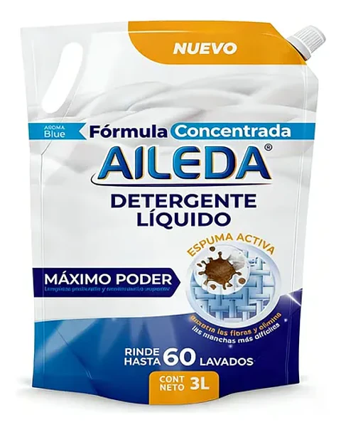Detergente Liquido Aileda Aroma Blue Formula Concentrada 3L