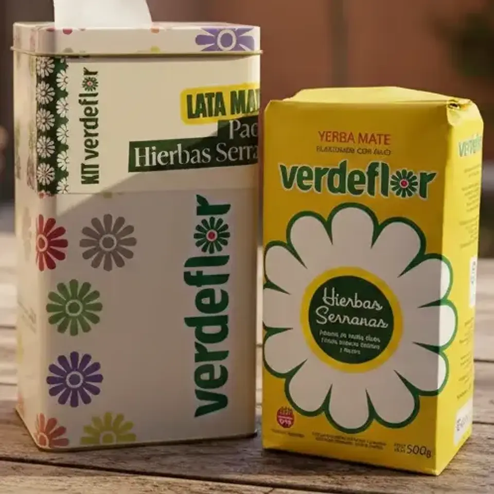 Kit Verdeflor - Lata Matera + Yerba Mate Hierbas Serranas 500g  1