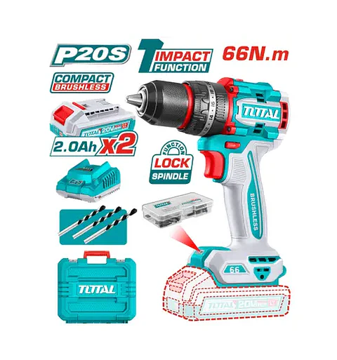 Taladro percutor 13 mm 20v - TOTAL