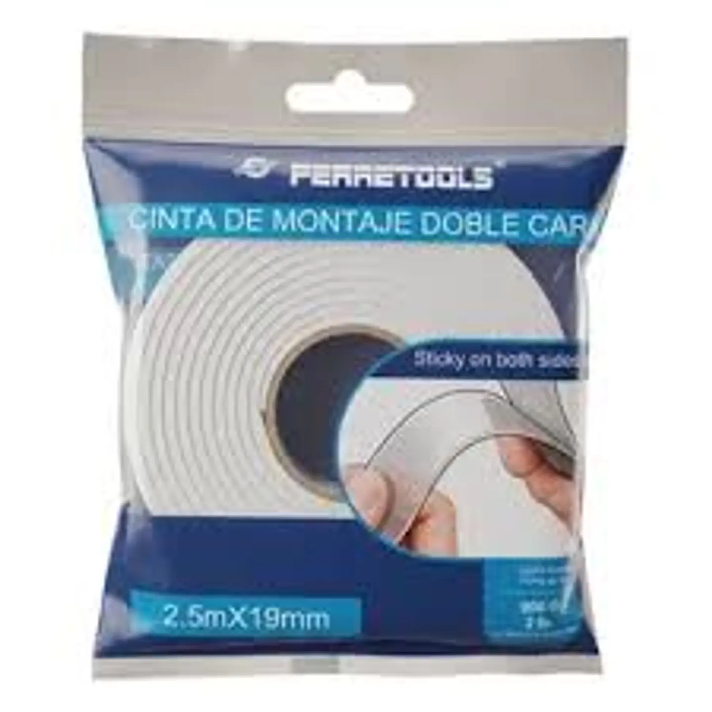 cinta adhesiva doble cara 2.5 x19 mm 1 pcs FL8005 Ferretools 1