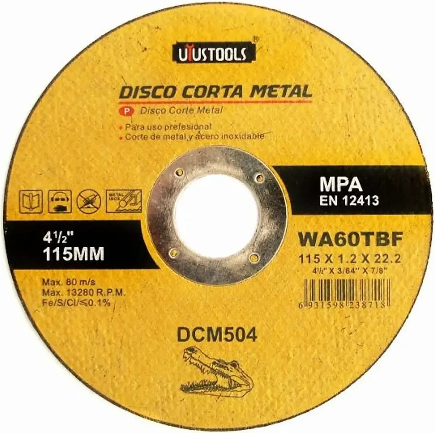 Disco corte metal 115 mm x1.2  uyus  1