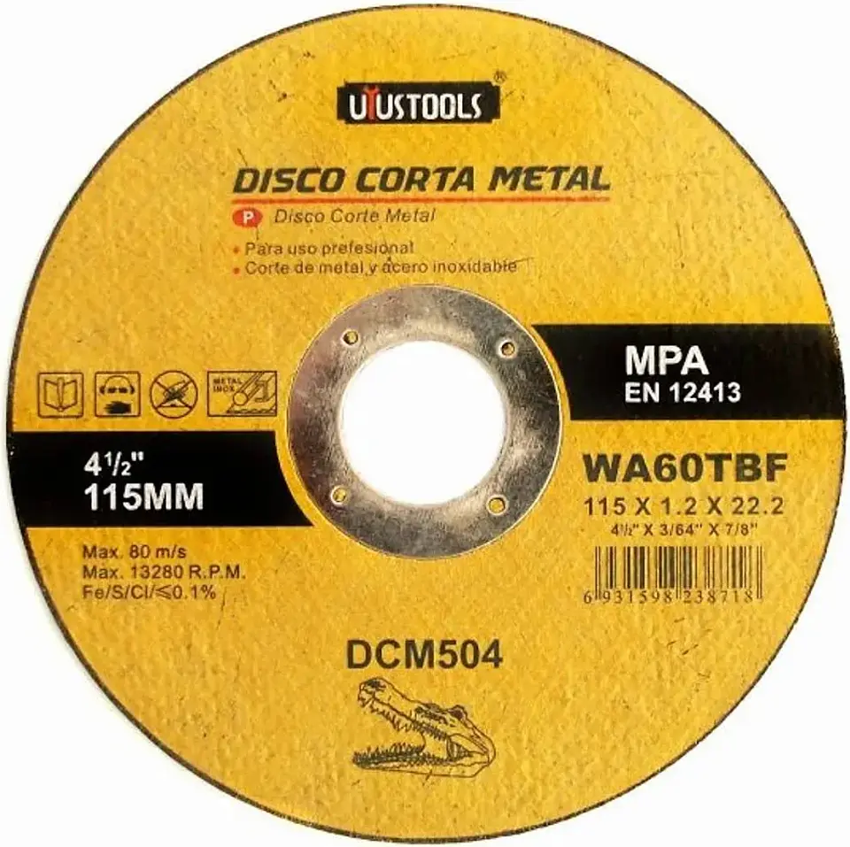 Disco corte metal 115 mm x1.2  uyus  1