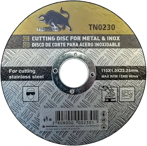 Disco corte metal fino 115mx1.2 (4.5)  toro negro