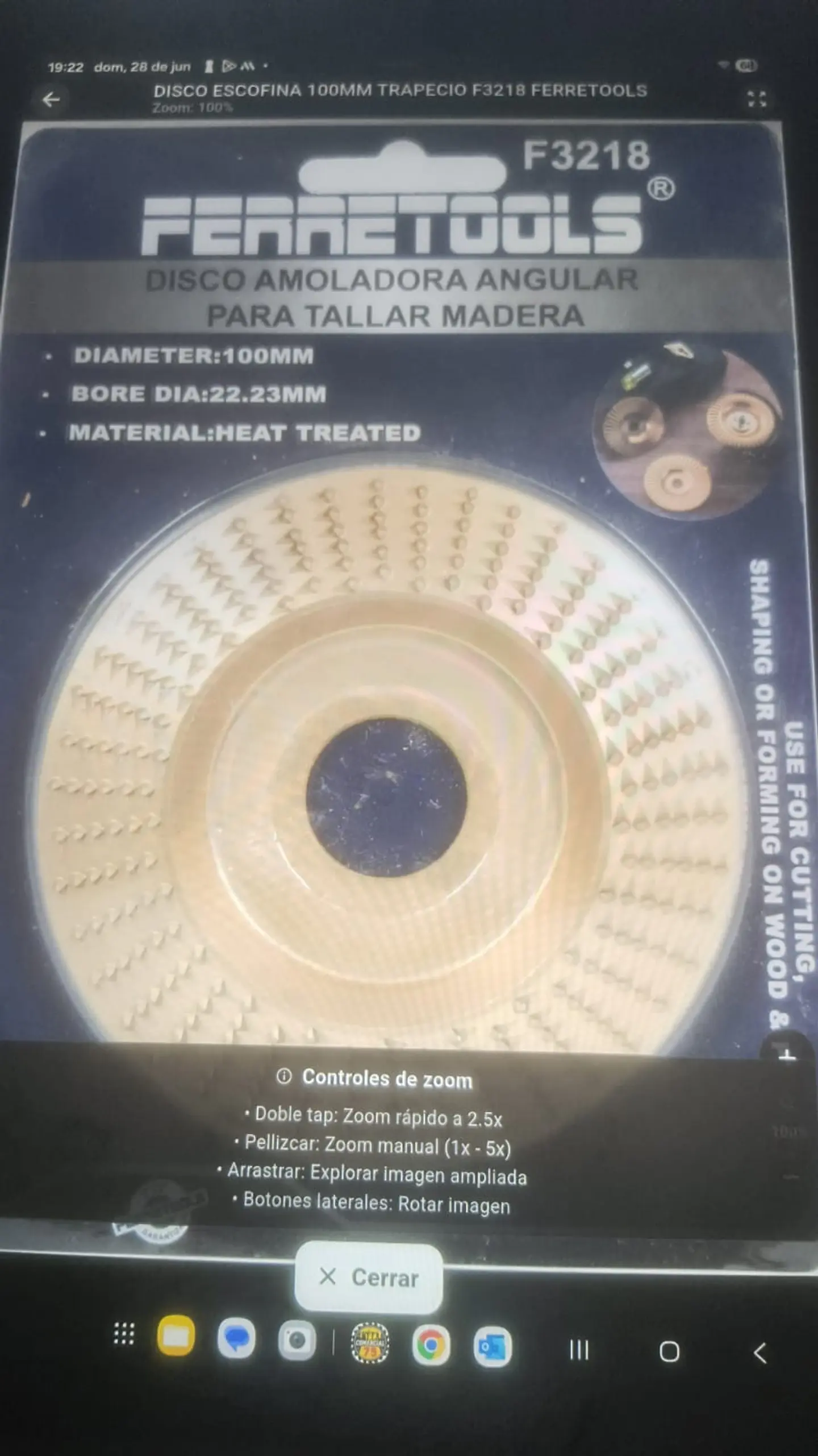 Disco Escofina 100 mm trapecio  F 3218 Ferretools  1