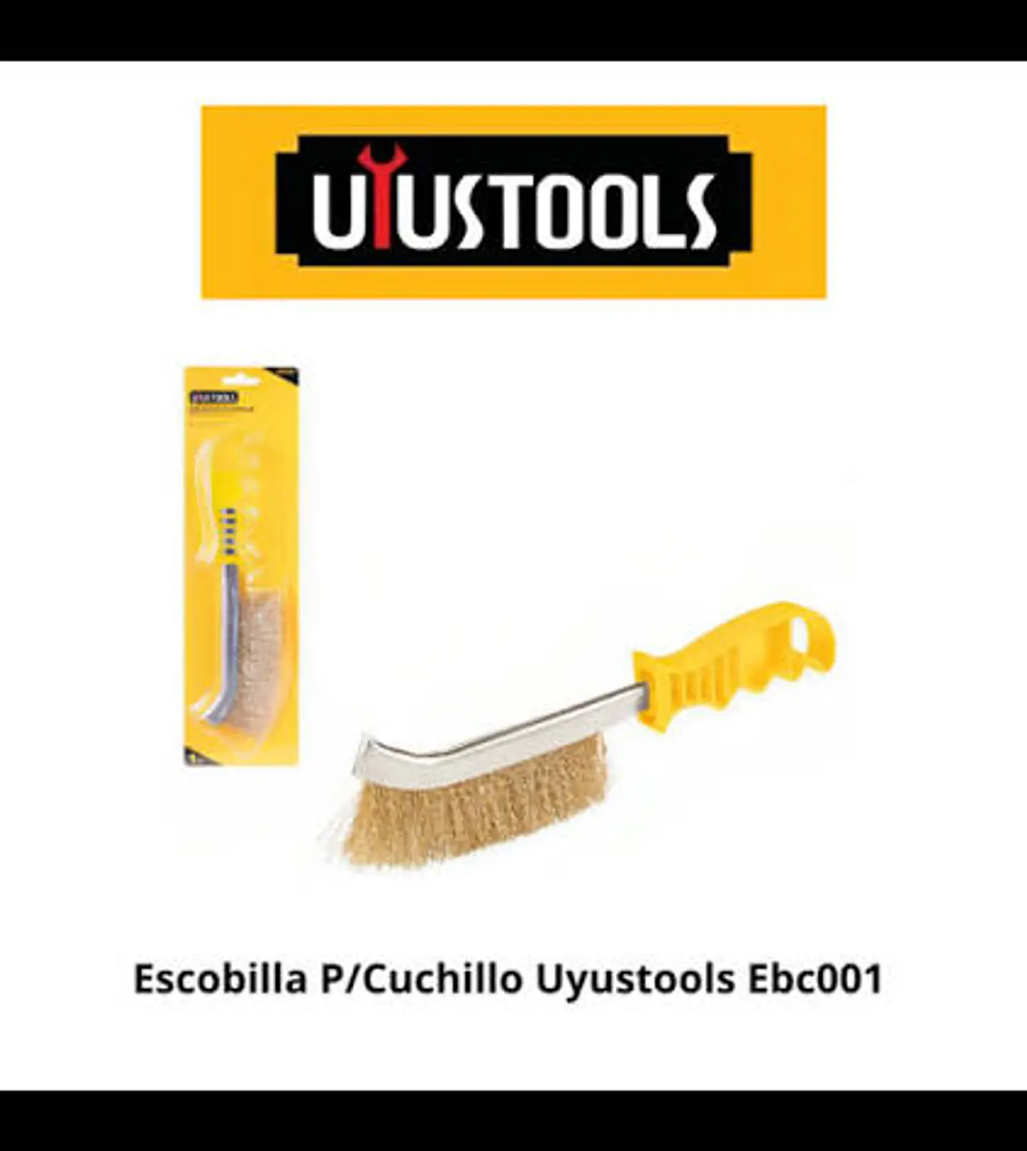 Escobilla acero mango amarrillo EBC001 UYUS  1