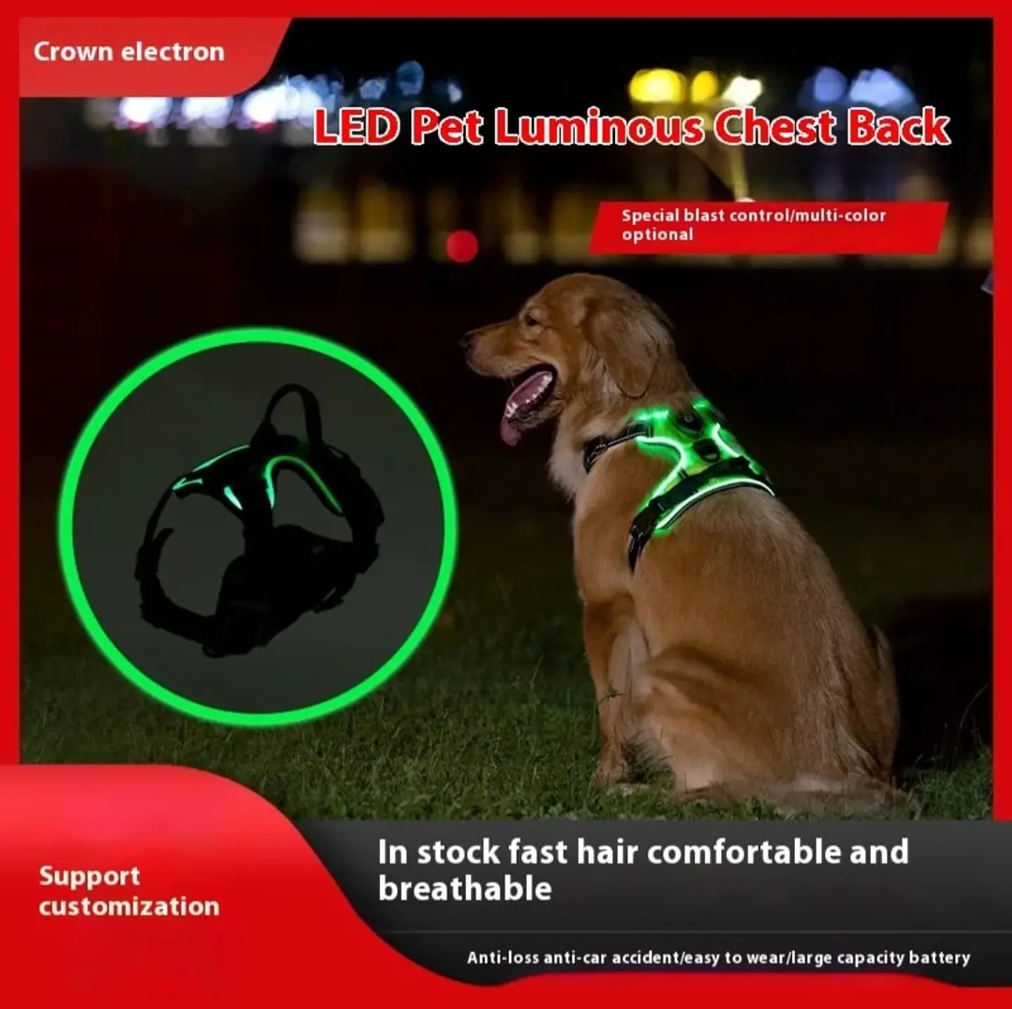 Arnés Táctico Luz Led Recargable Talla S 1