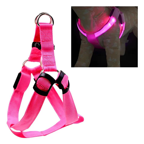 Arnés Luminoso Luz Led Carga USB Talla M