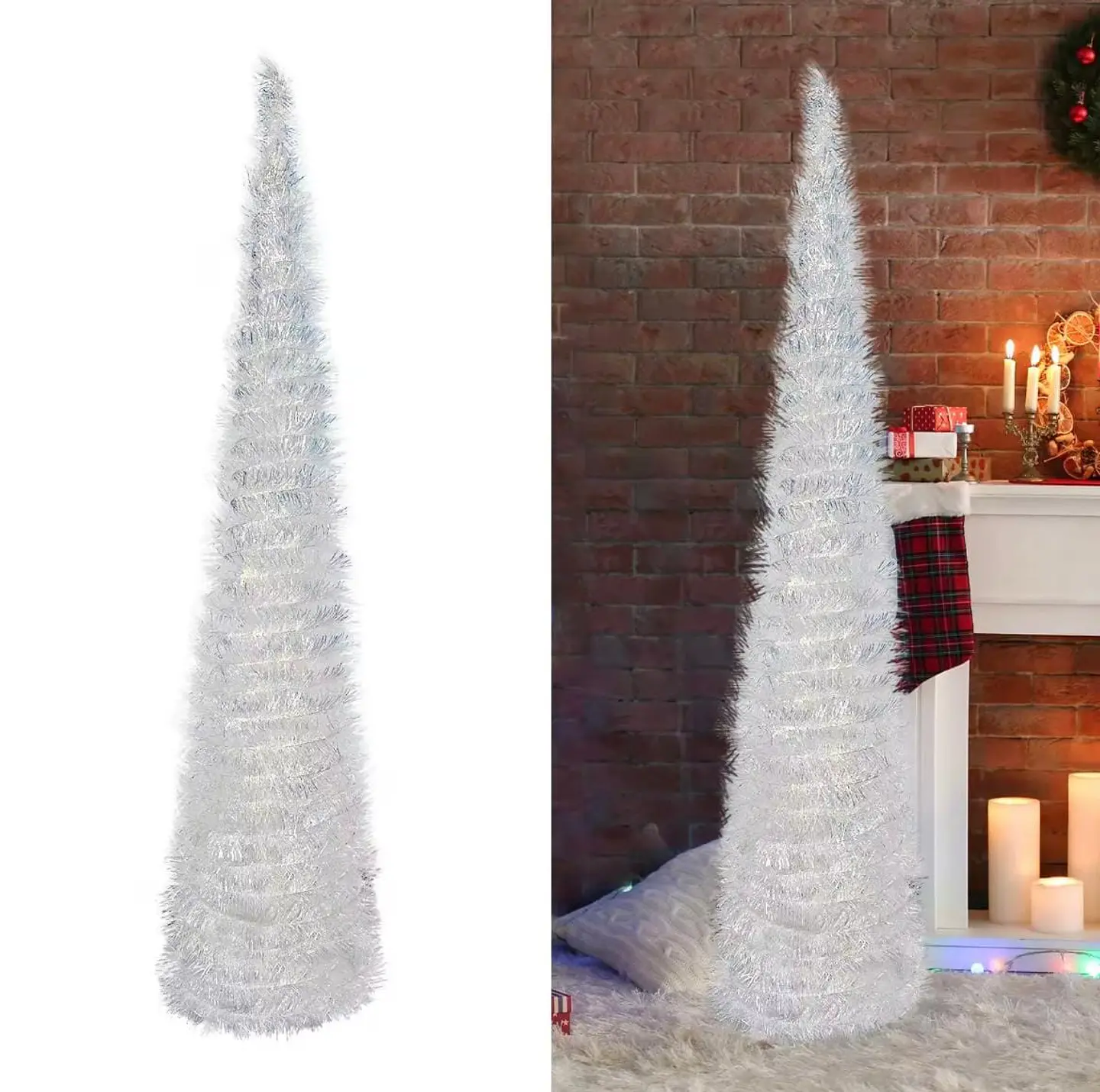 Árbol Plegable Blanco Sin Decoración 3