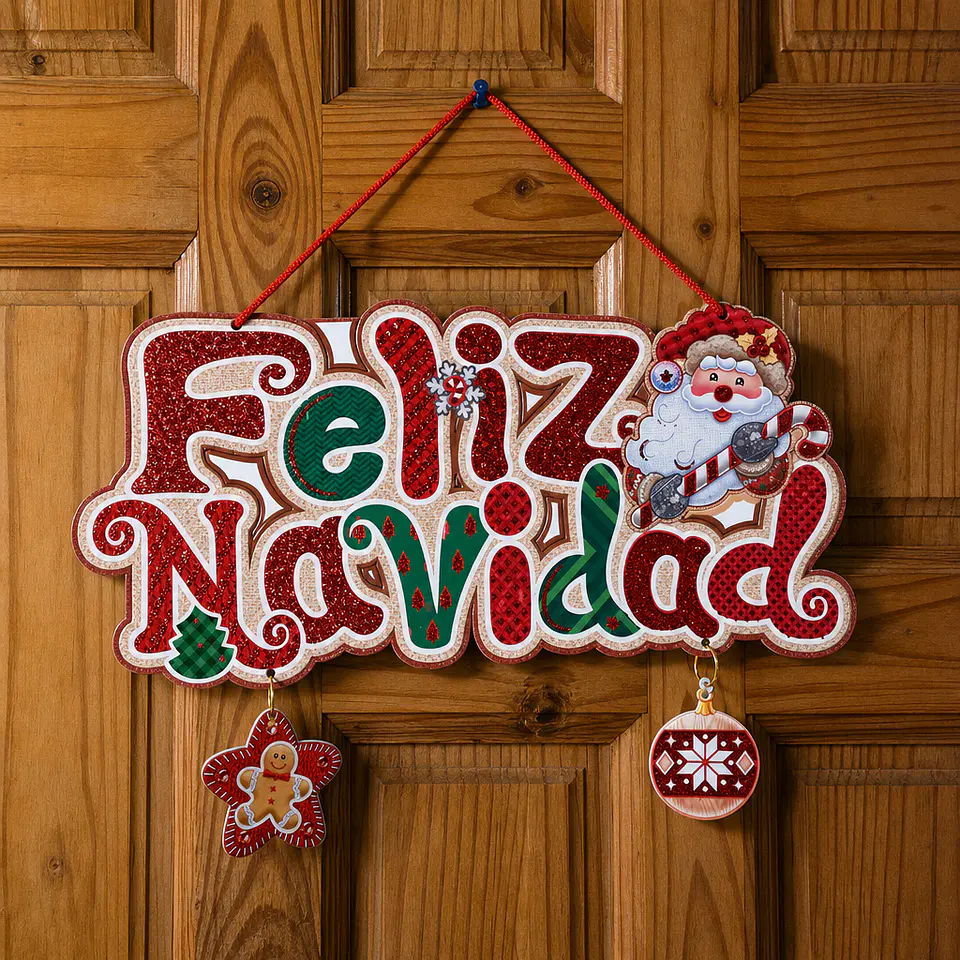Adorno Navideño Puerta Rectangular 3