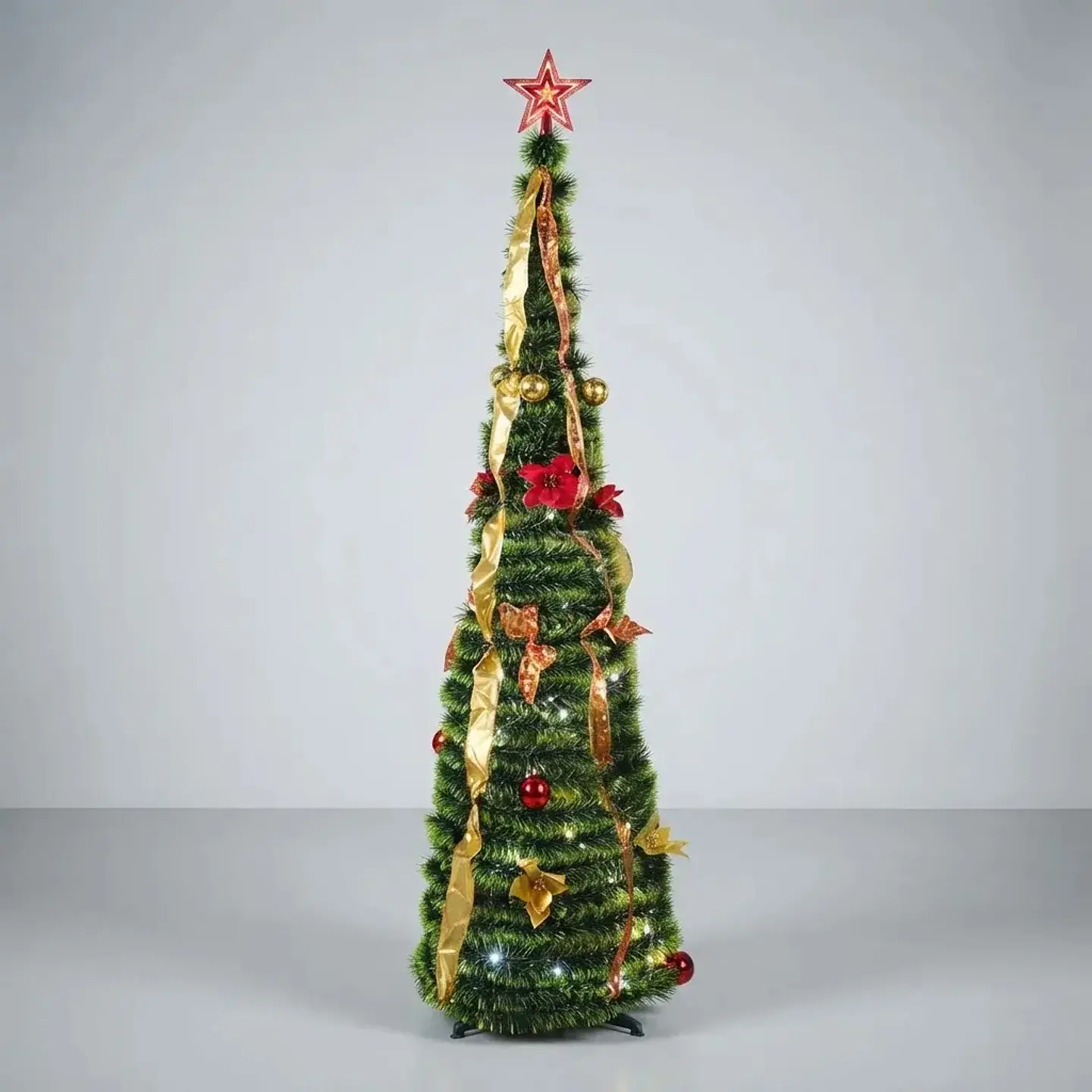 Árbol Plegable Con Adornos y Luces 4