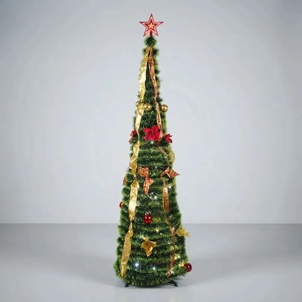 Árbol Plegable Con Adornos y Luces 4