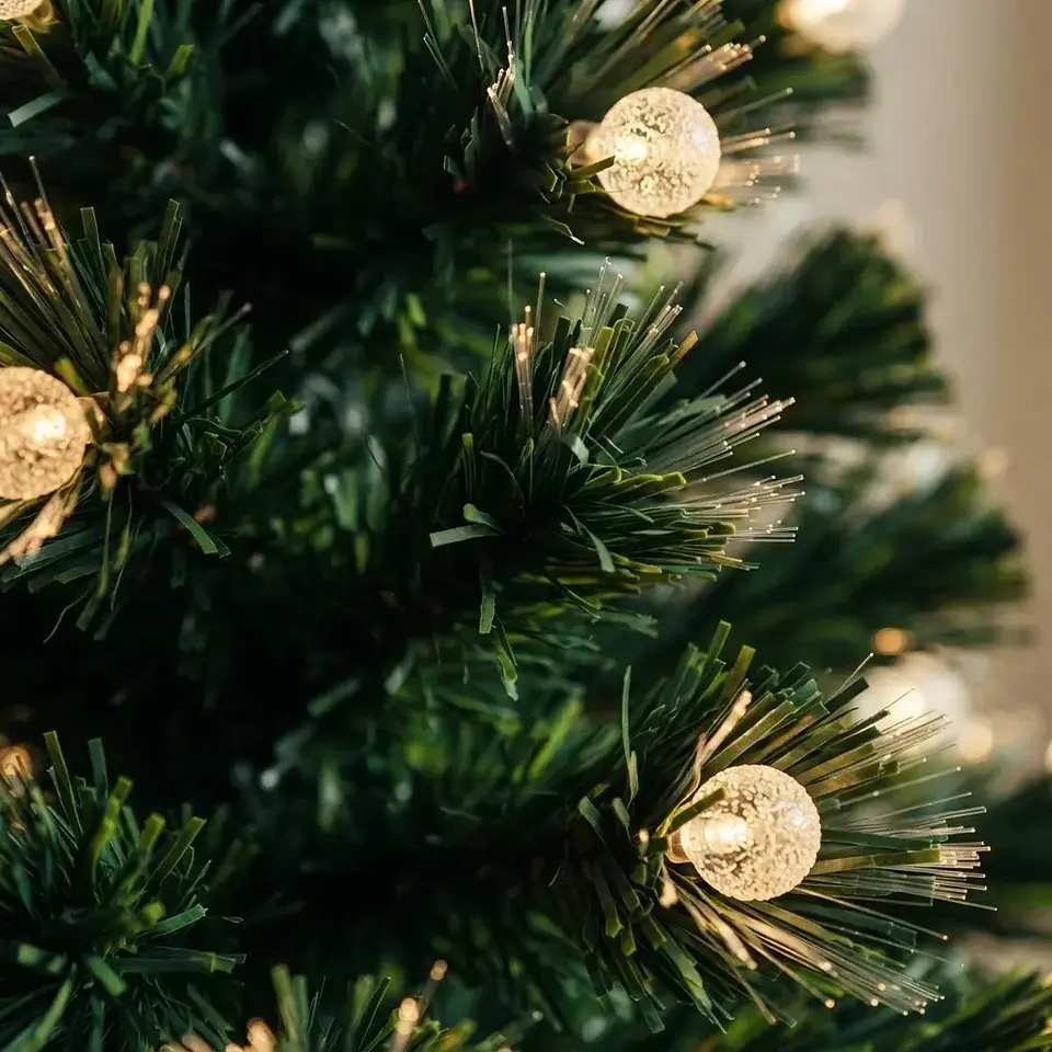 Árbol de Navidad Con Macetero, Luces y Fibra Led 90 cm 2