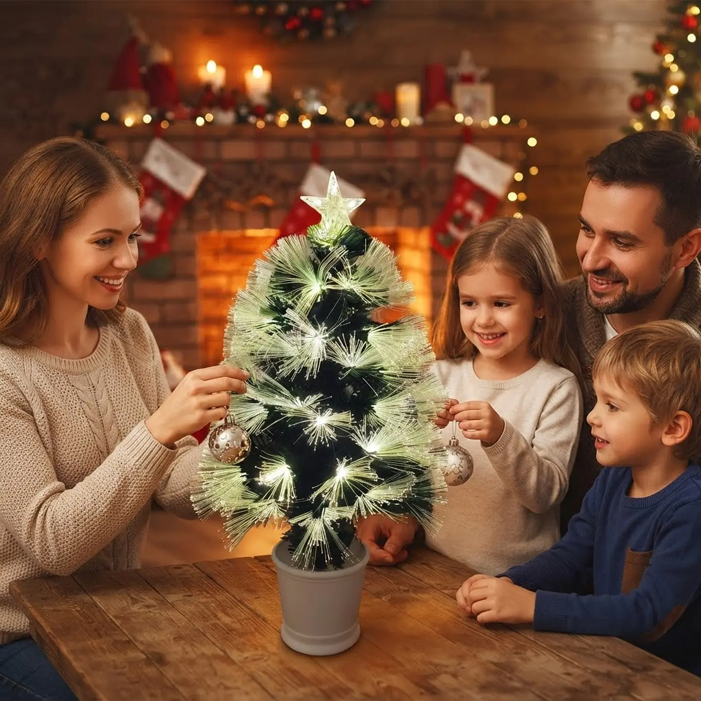 Árbol de Navidad Fibra Led y Macetero 60 cm 4