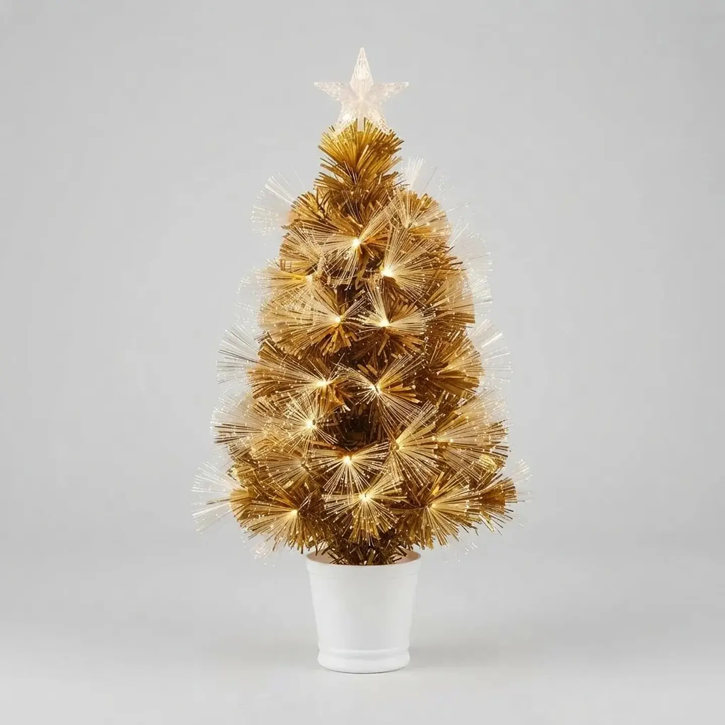 Árbol de Navidad Fibra Led y Macetero Dorado 60 CM 5