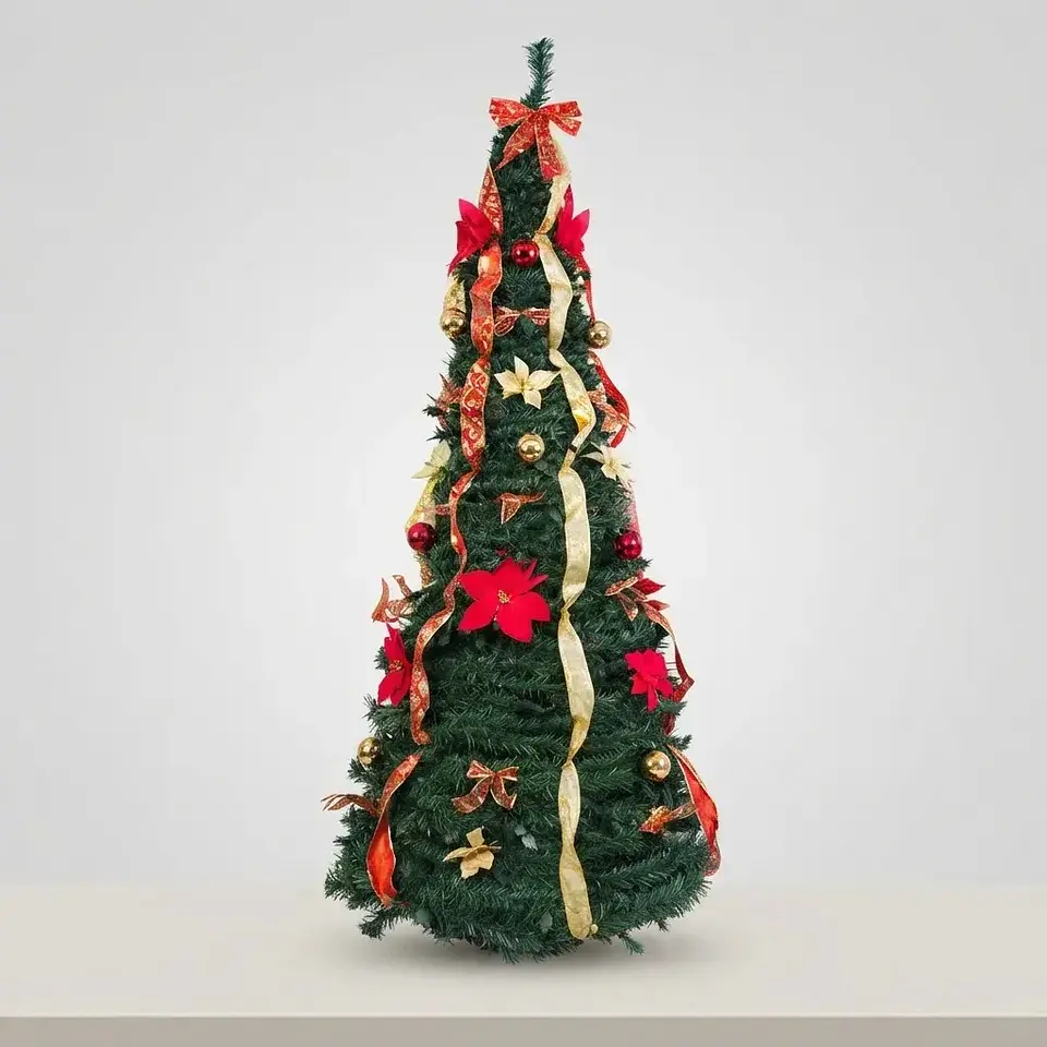 Árbol de Navidad Plegable Con Adornos y Luces incluidas 1.80 CM 3