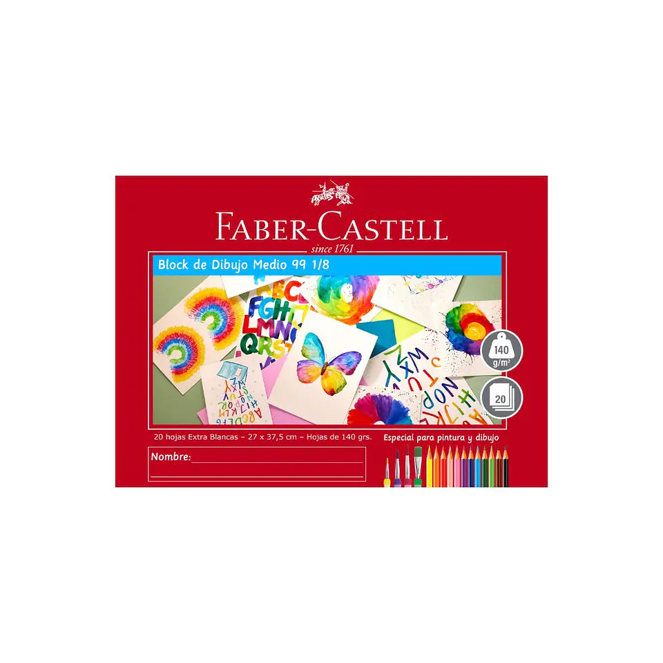 Block De Dibujo Medio 99 1/8 Faber Castell 3