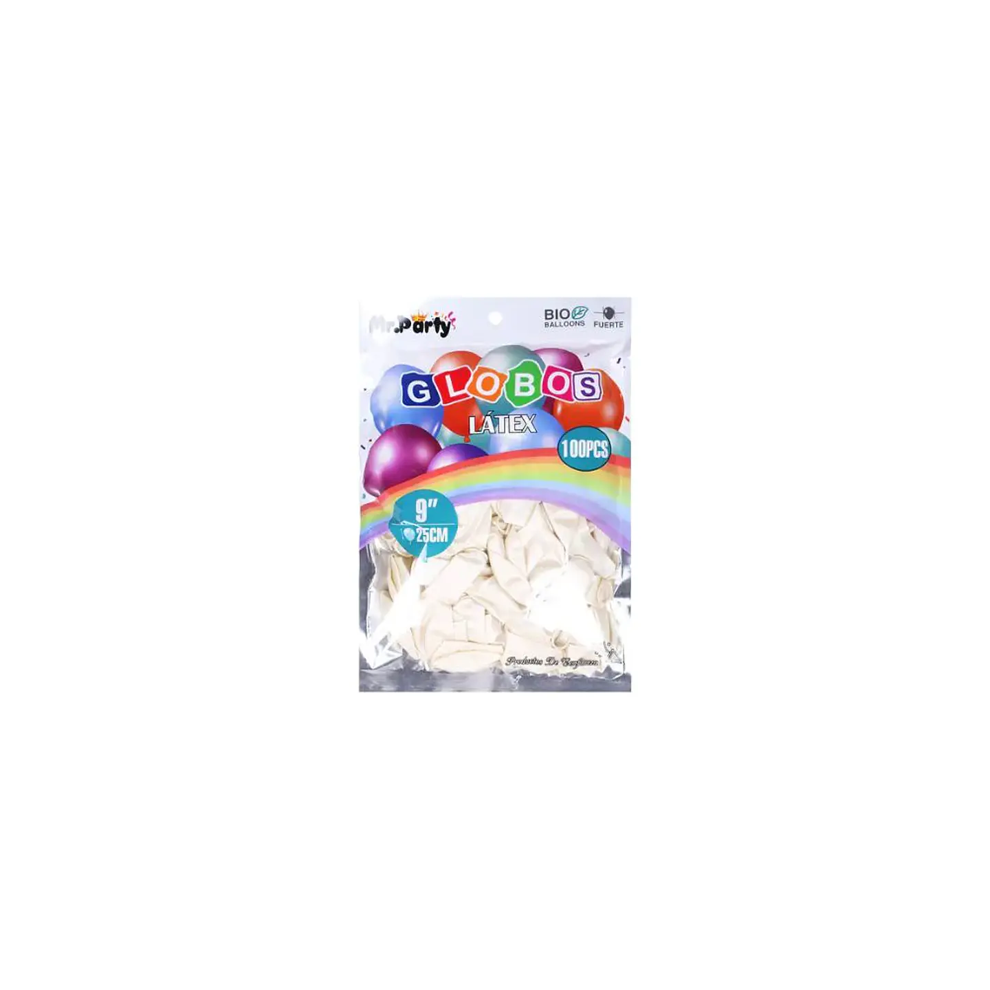 Globos Látex Colores Blanco 25cm 100pcs 1