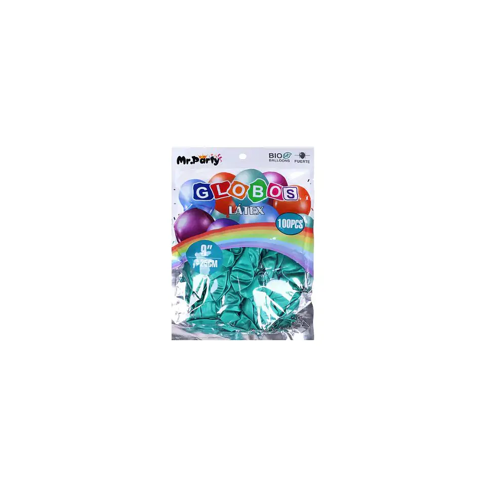 Globos Látex Colores Celeste 25cm 100pcs 1