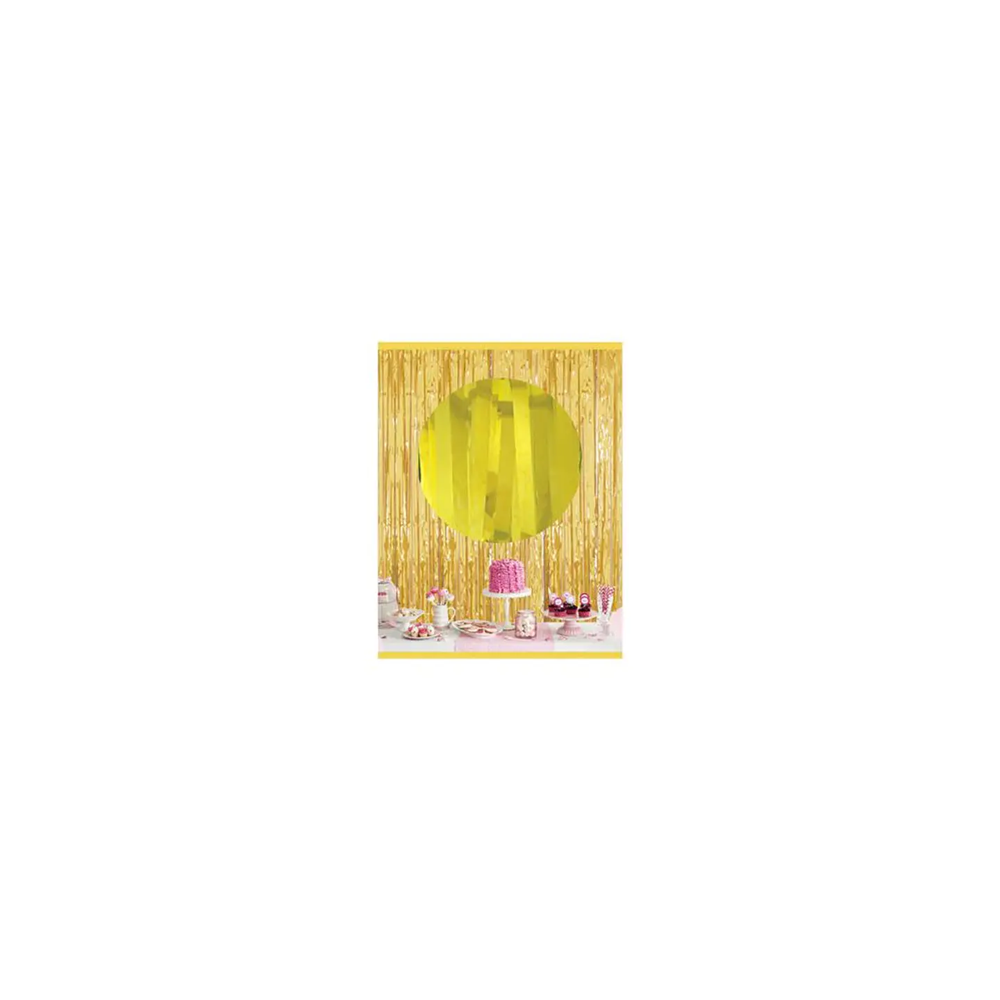 Cortina Flecos metalizada dorado 1X2 Mts 1