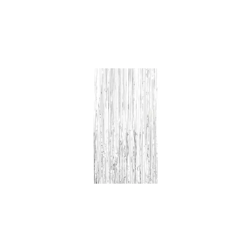 Cortina Flecos metalizada Plateado 1X2 Mts 2