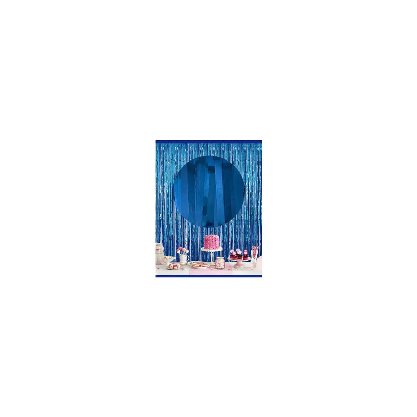 Cortina Flecos metalizada Azul 1X2 Mts 1