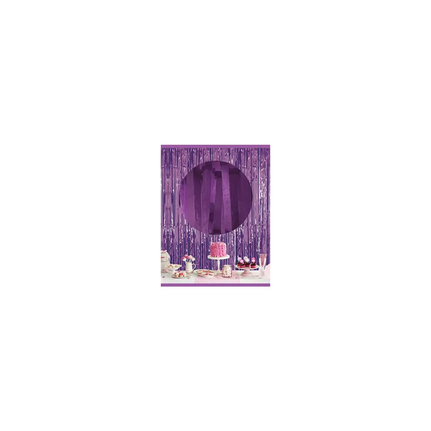 Cortina Flecos metalizada Morado 1X2 Mts 1