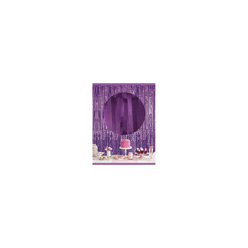 Cortina Flecos metalizada Morado 1X2 Mts 1