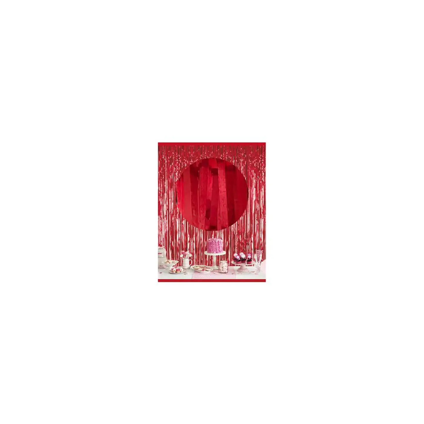 Cortina Flecos metalizada Rojo 1X2 Mts 1