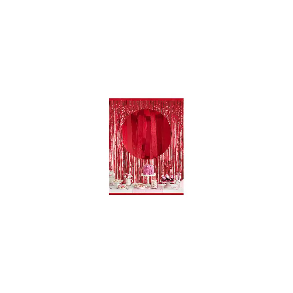 Cortina Flecos metalizada Rojo 1X2 Mts 1