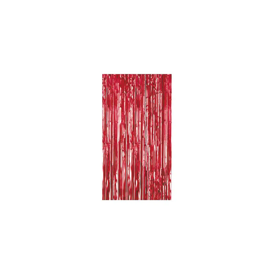 Cortina Flecos metalizada Rojo 1X2 Mts 2