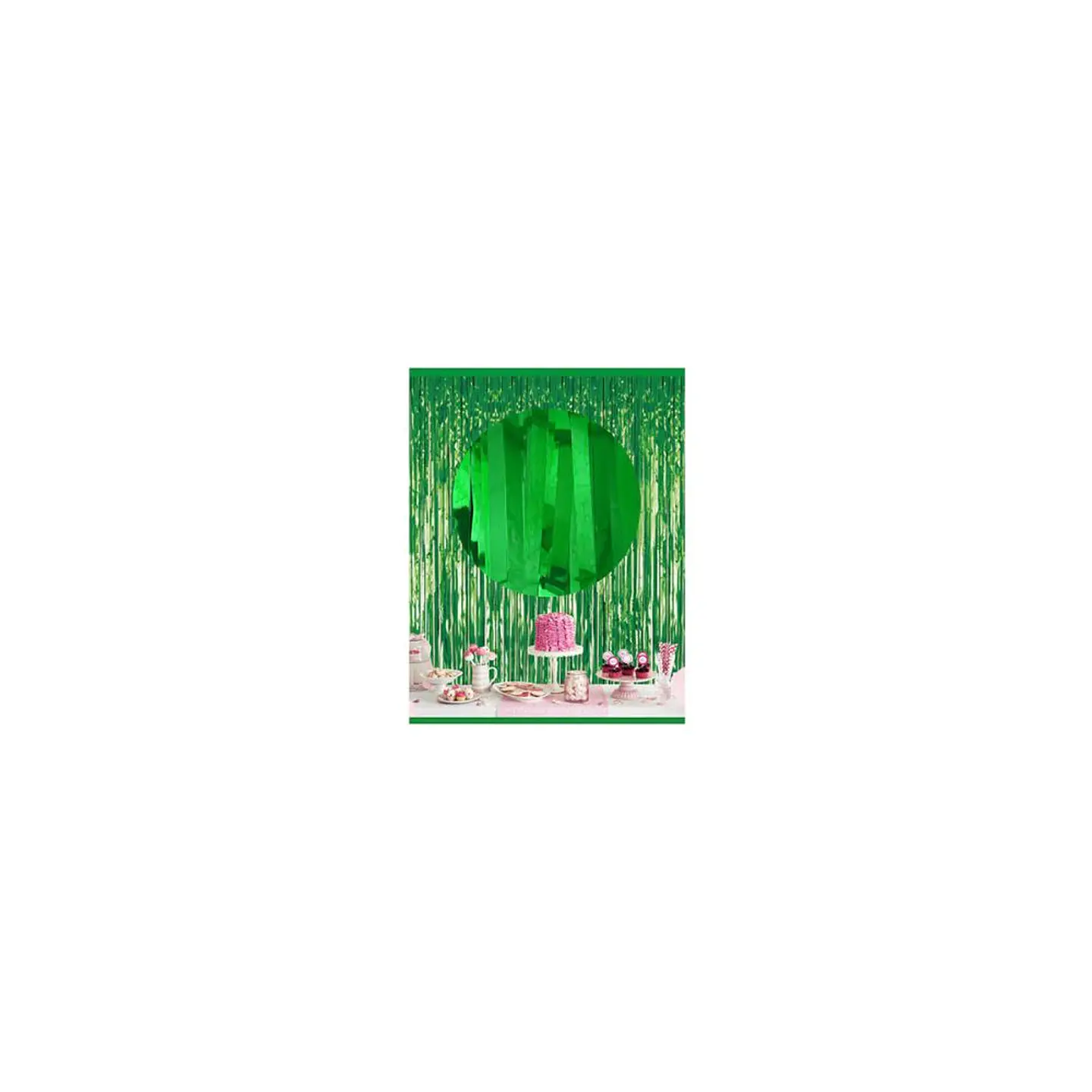 Cortina Flecos metalizada Verde 1X2 Mts 1