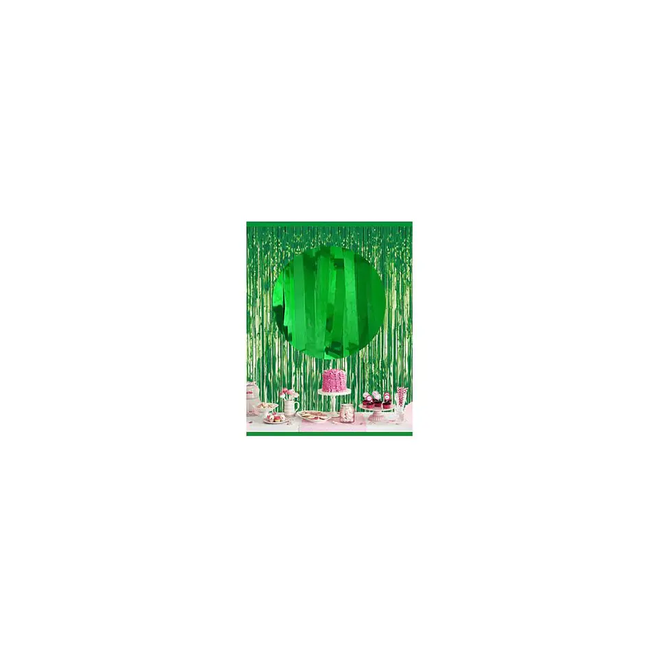 Cortina Flecos metalizada Verde 1X2 Mts 1
