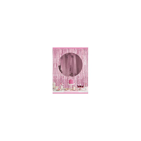 Cortina Flecos metalizada Rosado 1X2 Mts