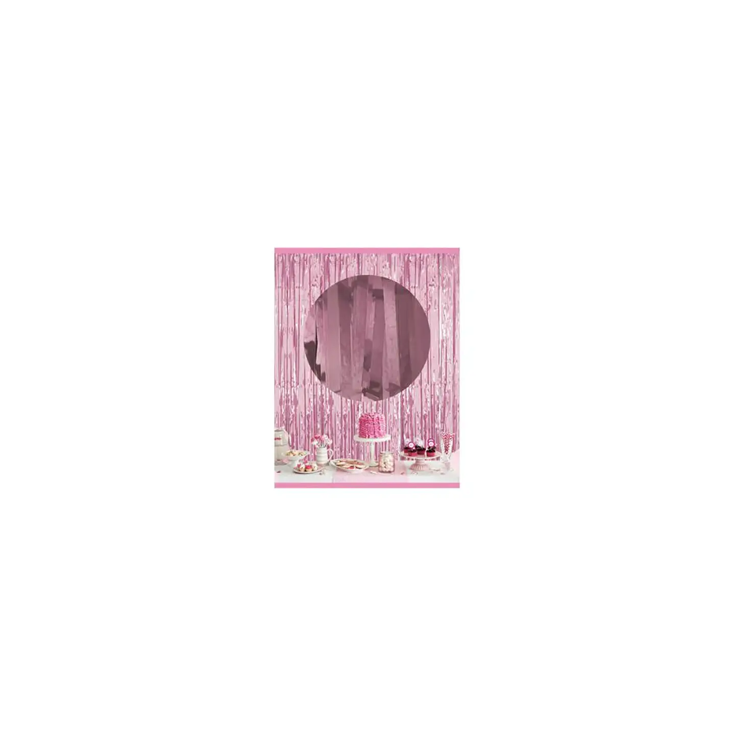 Cortina Flecos metalizada Rosado 1X2 Mts 1