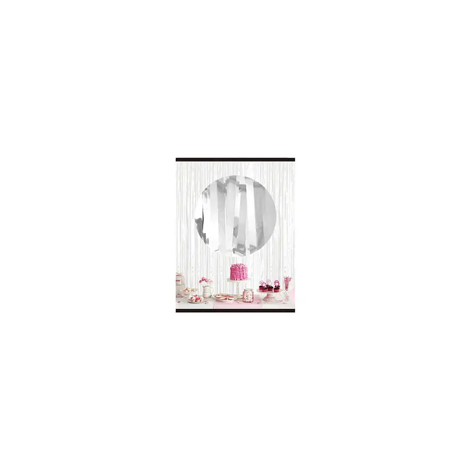 Cortina Flecos metalizada Blanco 1X2 Mts 1