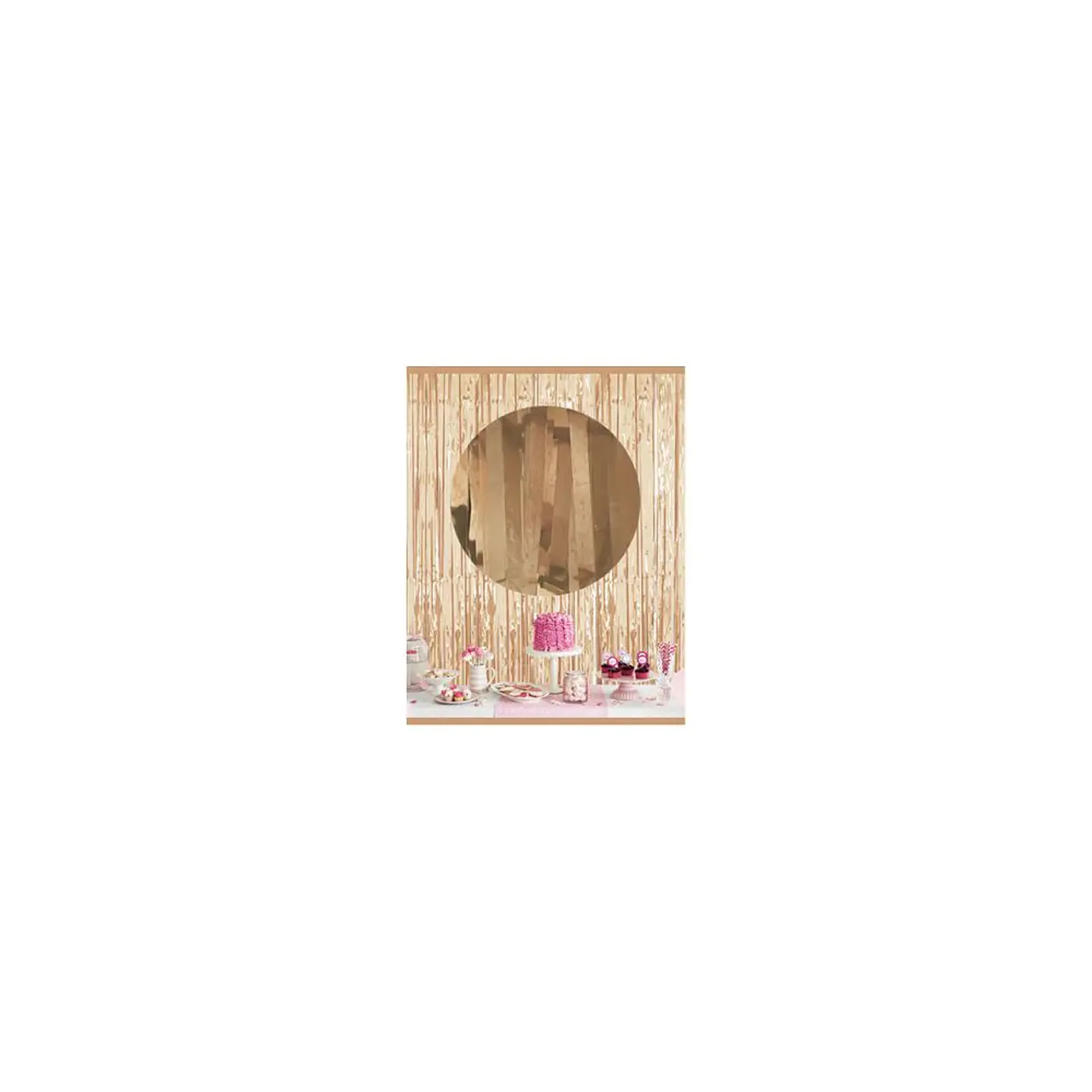 Cortina Flecos metalizada Champagne 1X2 Mts 1
