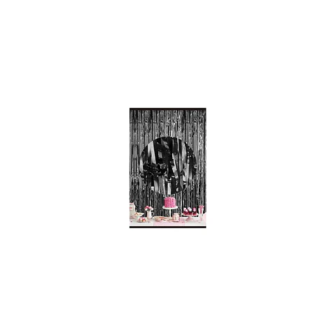 Cortina Flecos Metalizada Negro 1x3 Mts