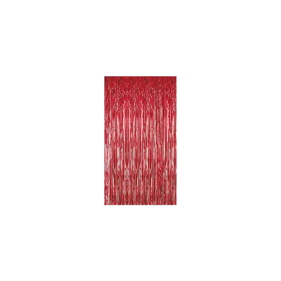 Cortina Flecos Metalizada Rojo 1x3 Mts 2