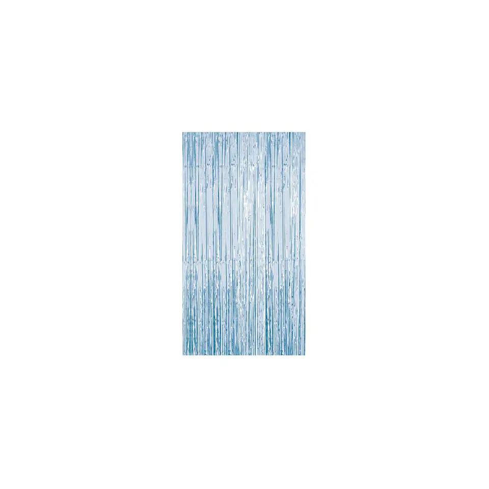 Cortina Flecos Metalizada Celeste 1x3 Mts 2