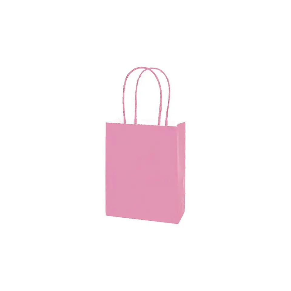 Bolsa Papel Kraft Extra Grande Rosado 12 Pcs 3